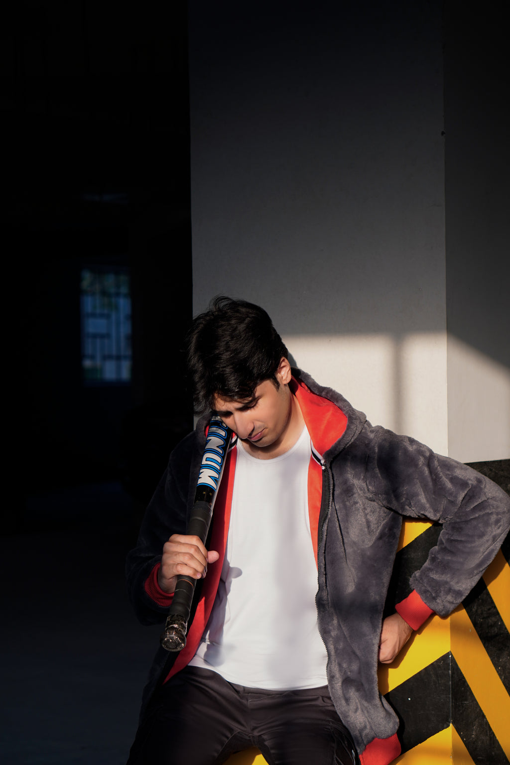 Trendy men’s fur jacket with modern streetwear style